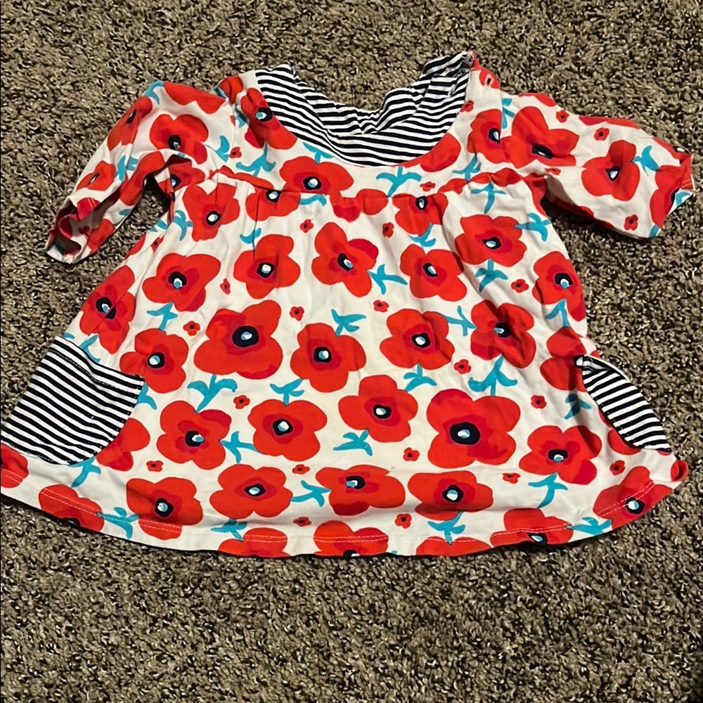 Floral Red Kids Top